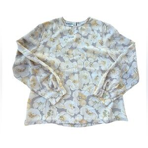 Vintage Women’s Pendleton Floral Print Long Sleeve Blouse Size 14